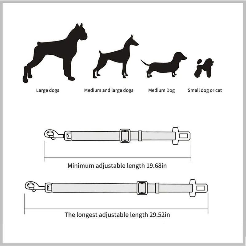 Cinto de Segurança Ajustável para Cães e Gatos